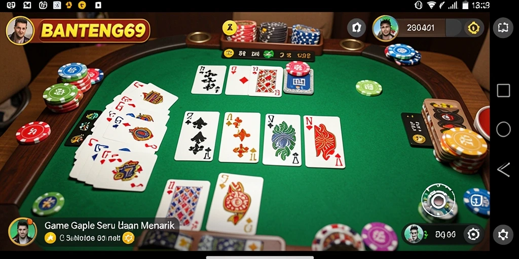Screenshot gameplay BANTENG69 yang menampilkan suasana seru bermain Gaple.