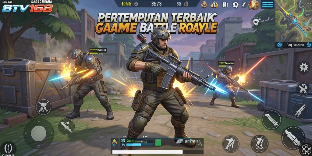 Gameplay mendebarkan dalam arena Battle Royale BTV168.