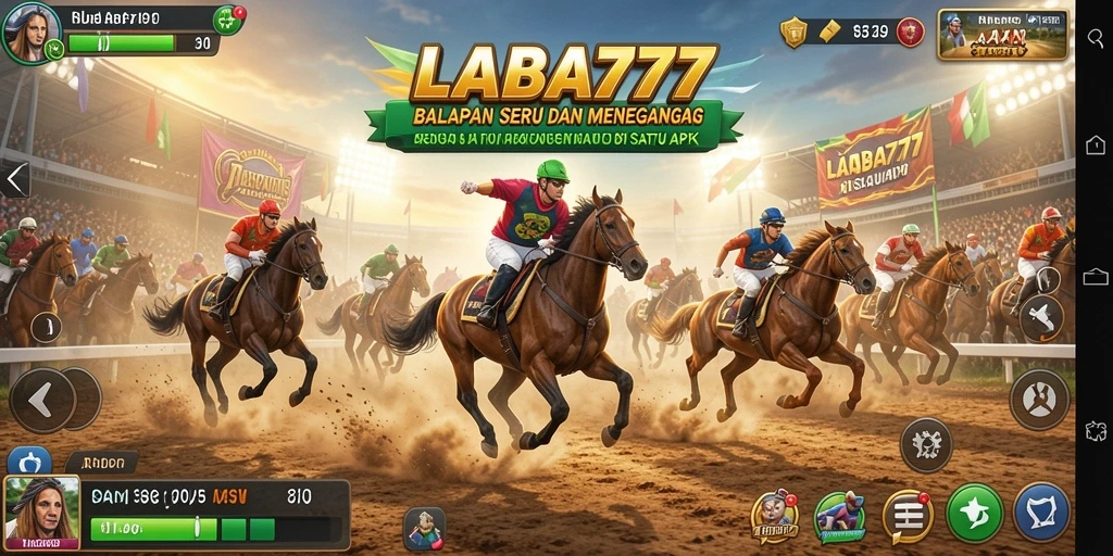 Tangkapan layar gameplay LABA777 menampilkan adu kecepatan yang seru.