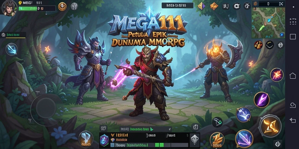 Tangkapan layar gameplay MEGA111 yang menunjukkan aksi seru dalam MMORPG.