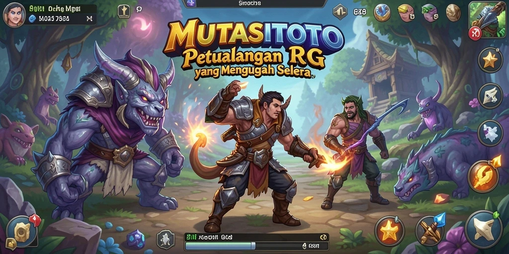 Screenshot gameplay menampilkan pertarungan epik di dalam dunia MUTASITOTO.