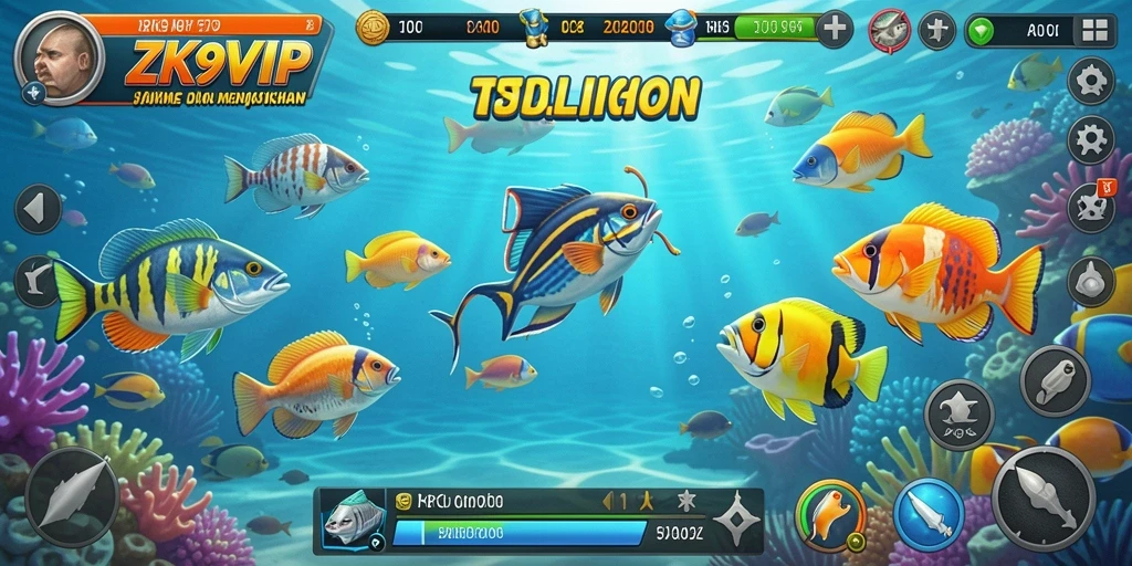 Tampilan gameplay seru dari ZK9VIP, saat menembak ikan.